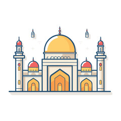 mosque or masjid vector illustration clipart sticker vector png for milad un nabi or ramdan eid mubarak