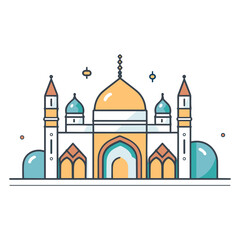 mosque or masjid vector illustration clipart sticker vector png for milad un nabi or ramdan eid mubarak