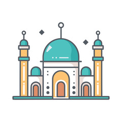 mosque or masjid vector illustration clipart sticker vector png for milad un nabi or ramdan eid mubarak