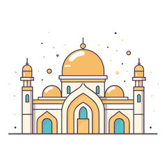 mosque or masjid vector illustration clipart sticker vector png for milad un nabi or ramdan eid mubarak