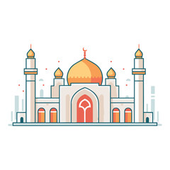 mosque or masjid vector illustration clipart sticker vector png for milad un nabi or ramdan eid mubarak