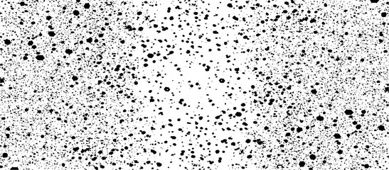 Snow, stars, twinkling lights, rain drops on black background. Abstract vector noise. Small particles of debris and dust. Distressed uneven grunge texture overlay.