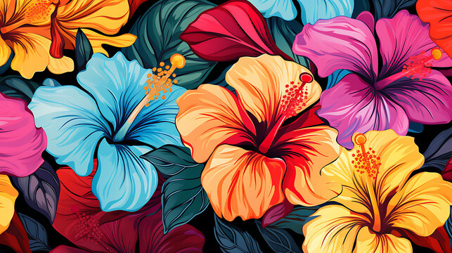 abstract floral background colorful design - summer vibes