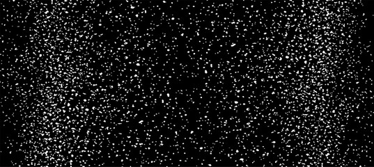 Obraz premium Snow, stars, twinkling lights, rain drops on black background. Abstract vector noise. Small particles of debris and dust. Distressed uneven grunge texture overlay.