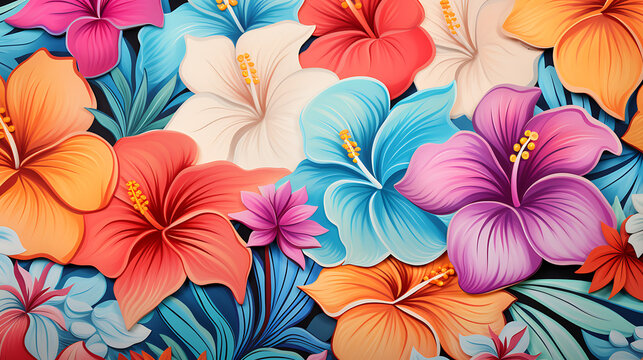 abstract floral background colorful design - summer vibes