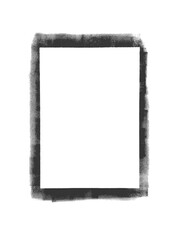 Old style abstract hand-drawing black background mock up. Stencil freehand roller painting texture illustration. Banner template. Frame sheet format A3 A4. Grunge sketch hatching pen chalk doodle card