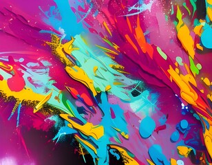 colorful splashes - generative ai