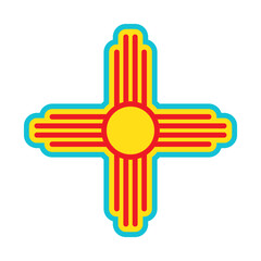 Native Americans sun Zia symbol. Isolated vector icon