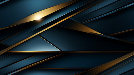 Shiny yellow and blue background with gold lines, in the style of dark navy and gold, dark blue abstract design. - Seamless tile. Endless and repeat print.