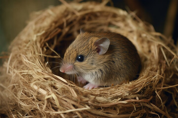 a mouse in the nest