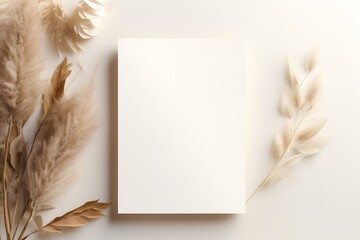 White invitation card mockup