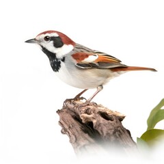Fototapeta premium Chestnut-sided warbler bird isolated on white