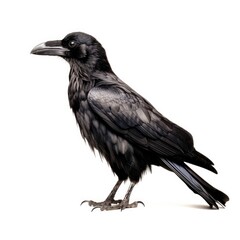 Chihuahuan raven bird isolated on white