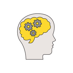 Kids drawing Cartoon Vector illustration brainstorming consept Isolated on White Background	