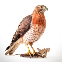 Coopers hawk bird isolated on white