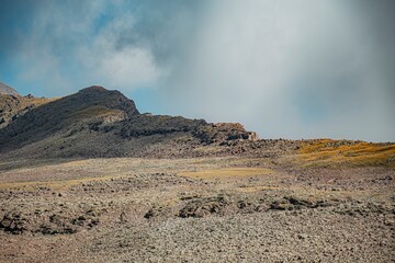 white clouds over the big mountain