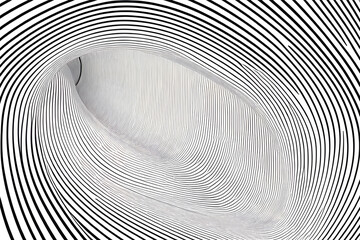 black and white abstract background wavy lines curves perspective generative ai