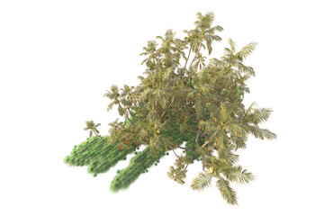 Landscape isolated on transparent background 3d rendering illustration