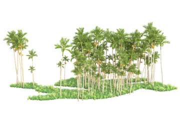 Fototapeta premium Landscape isolated on transparent background 3d rendering illustration