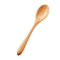 New wooden spoon isolated on a white background.