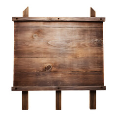 Wooden signboard isolated white