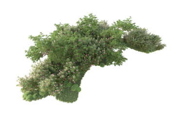 Obraz premium Landscape isolated on transparent background 3d rendering illustration