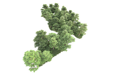 Obraz premium Landscape isolated on transparent background 3d rendering illustration