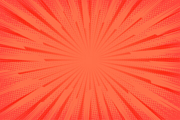 Green comic background. Art pop cartoon light green backdrop. Halftone effect pattern. Fun anime texture. Starburst manga style bg. Mark popart gradient. Bright abstract color. Vector illustration