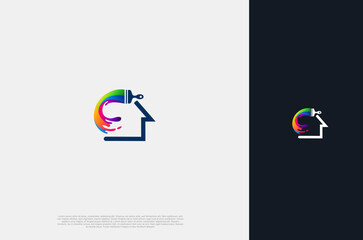 Modern design Painted House decor and repair color, painter, house painting service for home decoration, building, house construction and staining. Vector Illustration concept