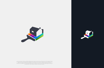 Modern design Painted House decor and repair color, painter, house painting service for home decoration, building, house construction and staining. Vector Illustration concept