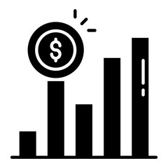 Growth Graph Glyph Icon