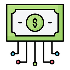 Cash Flow Line Color Icon