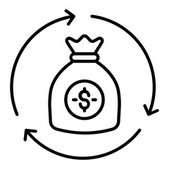 Cash Flow Outline Icon
