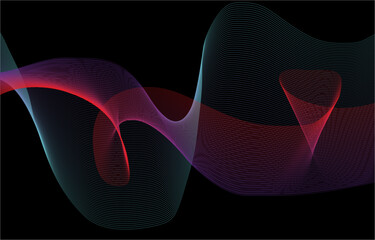 wave. moving lines design element. Modern purple blue gradient flowing wave lines. Futuristic technology concept. Vector illu