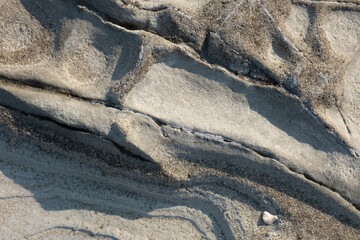 Backgrounds made of rocks and sea salts formed from minerals and above them