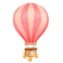 hot air balloon in pastel colors.