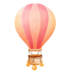 hot air balloon in pastel colors.