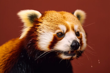 a cute and funny red panda