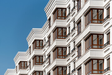 Obraz premium walls and empty windows of new modern houses in Ukraine