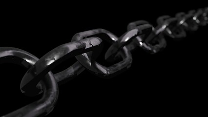 Obraz premium Rusty metal chain. Computer generated 3d render
