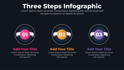Circular steps or options infographics template design