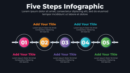 Circular timeline steps infographics template design