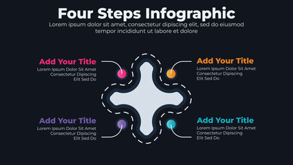 Naklejka premium Design presentation template with 4 steps