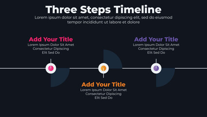 Circular timeline steps infographics template design