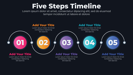 Business infographic elements with 5 steps