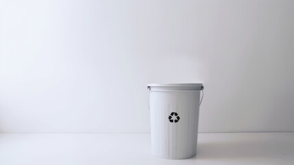 bin with recycle symbol