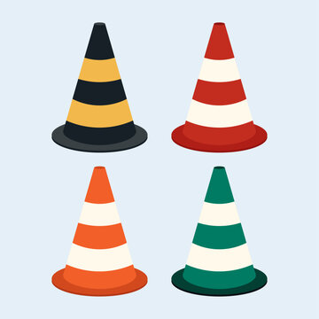 traffic cone, road safety equipment. vector illustration