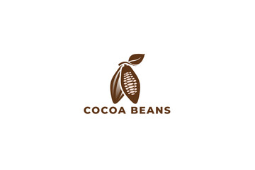 vector cocoa beans logo design