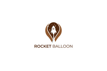vector rocket balloon logo design