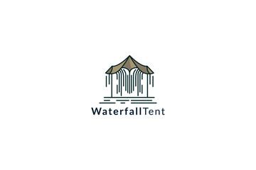 vector waterfall tent logo design